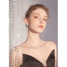 Aleasha Mobius Ring Pendant Necklace Silver Heart Necklace Women 925 Sterling Silver Valentine's Day Wedding Anniversary Jewelry Gift