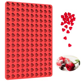 sofliym Heart Silicone Candy Molds with Scraper - Mini Heart Silicone molds for Chocolate, Hard Candy, Homemade treats(1 PCS mini heart)