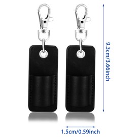 Lanyard Pen Holder, 2 PCS Anti-Lost Pen Holder Clip Leather Badge Pencil Holders Lanyards for Offices Schools Hospitals Teachers Students (Black)