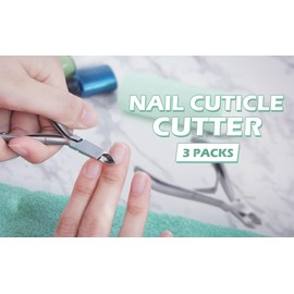 3 Packs Cuticle Cutter Cuticle Nippers Pointed Blade Cuticle Trimmer Stainless Steel Nail Clippers Manicure Tool for Fingernails No Cuticle Pusher