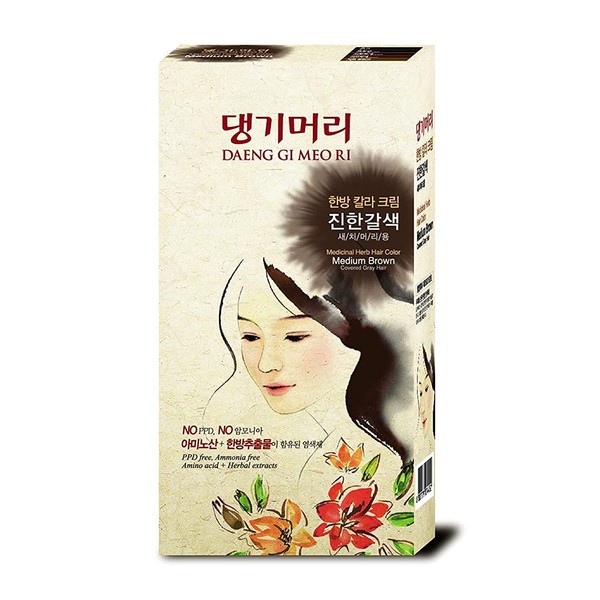 Daeng Gi Meo Ri, Medicinal Herb Hair Color, Medium Brown, 1 Kit, Doori Cosmetics