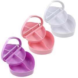 Vctitil 3 Pcs Heart shaped Jewelry Box - 2 Layer Jewelry Boxes with Mirror,Jewelry Storage Organizer,Jewelry Display Case,Desktop Organizer For Girls