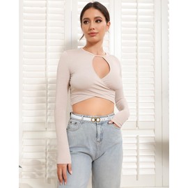 Kajeer Reversible Belts for Women, Black Thin Leather Skinny Belt with Removable Gold Buckle for Dresses(L, White)