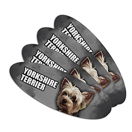 Yorkshire Terrier Yorkie Dog Pet Double-Sided Oval Nail File Emery Board Set 4 Pack