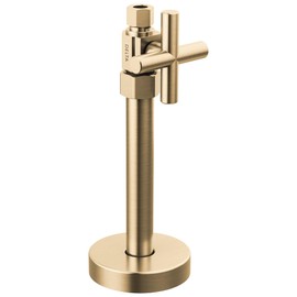 Delta Faucet 1/2" x 3/8" Straight Supply Stop Valve with Contemporary Handle Gold, Water Shut Off Valve, Brass Shut Off Valve, 1/4 Turn Shut Off Valve, Champagne Bronze DT021201-CZ