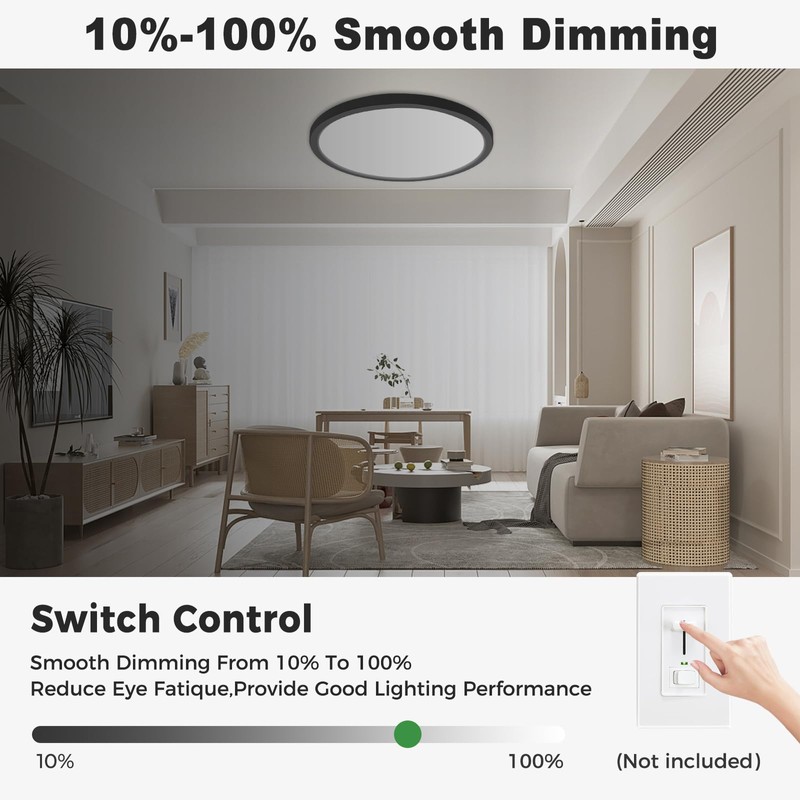 zemty 4Pack LED Flush Mount Ceiling Light, 12Inch 24W Dimmable