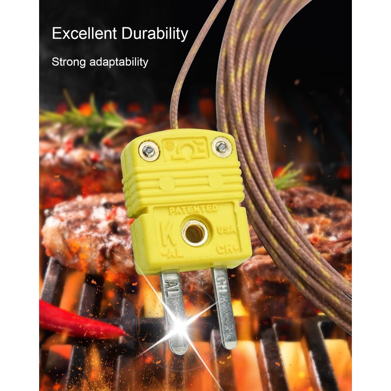 5Pcs K Type Mini-Connector Thermocouple Temperature Probe Sensor, 1 Meter