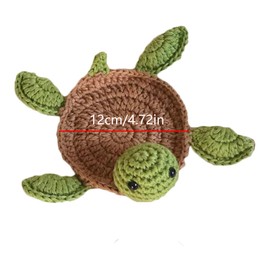 4 Pcs Crochet Tortoise Coasters for Drinks, Funny Handmade Woven Coaster Set, Cute Turtle Shaped Mug Cup Mat Table Desk Decoration
