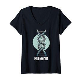 Millwright Worker DNA With Tools For Machinists V-Neck T-Shirt