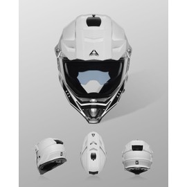TRIANGLE Dual Sport Motorcycle Helmet Dirt Bike Helmets ATV Full Face Helmet for Adults Men with Internal Sunshield DOT Approved