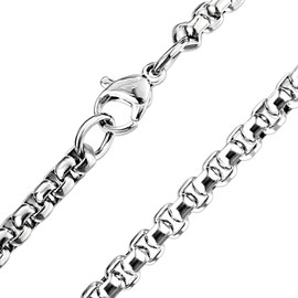 Paula & Fritz® Women's Necklace Stainless Steel Silver Gold Black Rose Many Lengths and Widths Men's Necklace Neck Jewellery Round Anchor Chain Women Men, Stainless Steel Stainless steel Surgical