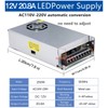 20A 250W 12V DC Power Supply, Universal Regulated Switching AC