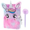 WERNNSAI Plush Unicorn Notebook Set - Sparkly Journal Unicorn Diary