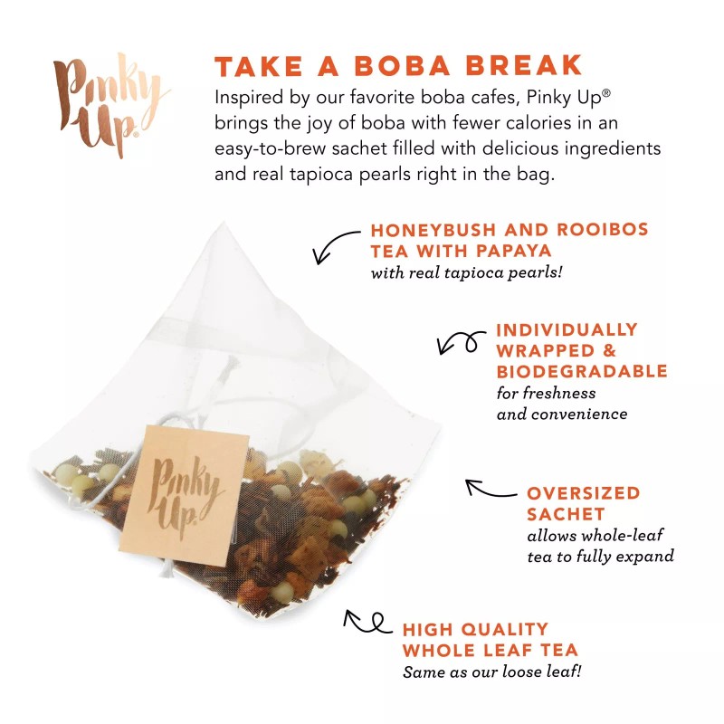 Pinky Up Boba Mango Guava Tea 12 Pack (Pack Of
