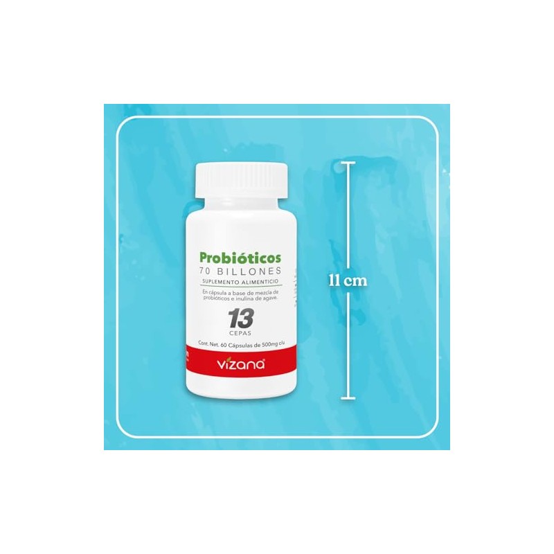 VIZANA NUTRITION Probióticos 70 billones, 13 Cepas HPMC Vegetarianas (60