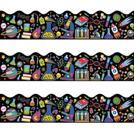 TAKEALOOKO 69ft Science Bulletin Board Borders Trim - Back to School Lab Classroom Decorations, Chalkboard Border for Office First Day of School Science Party Wall Décor