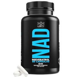 NAD+ Riboside con Resveratrol al 98%, Quercitina, NMN y Betaina HCL (60 Cápsulas Para 60 Días) - | Formulacion de Grado Farmaceutico | Absorcion Potenciada | Maxima Eficacia | Calidad Suprema | Suministro Para 2 Meses