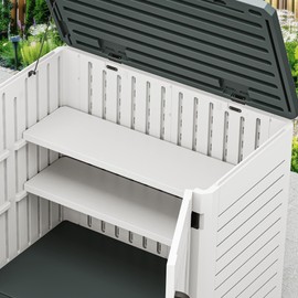 YITAHOME 35 Cuft Resin Storage Shed Shelves, 47 in x 12.6 in Space-Saving Waterproof Shelf with 8 Screws for 4.3x2.5x3.4 FT Horizontal Storage Sheds, Easy Assembly, 2PCS, Gray