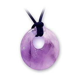 British Fossils Natures Gift Amethyst Crystal Donut Necklace