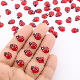 QUPIVA 120 Pieces Mini Resin Ladybug, Luminous Tiny Ladybug Miniature Figurines for Fairy Garden Dollhouse Micro Landscape Decor, Micro Resin Animals Gifts for Birthday, Christmas, Party