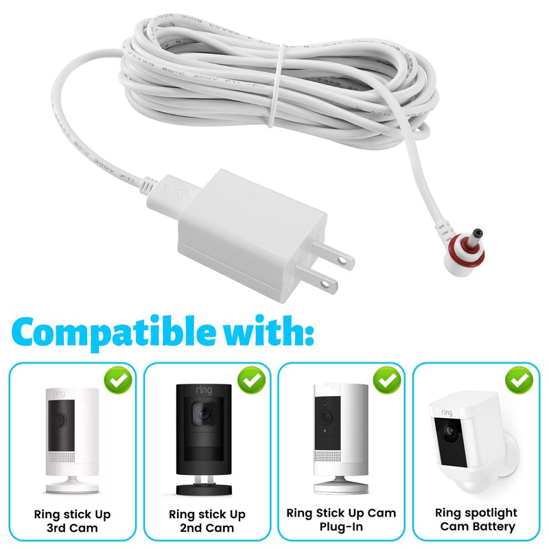 Kakajuelo Camera Power Cord, Compatible with Ring Stick Up Cam