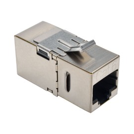 Tripp Lite Cat6 Straight Through Modular Shielded In Line Snap-In Coupler w/ 90-Degree Down-Angled Port RJ45 F/F (N235-001-SH-D)