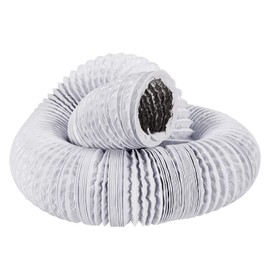 HG POWER 16.5 Foot Duct Silencer Flexible Ducting Hose Noise Reducer Hose Silencer for Inline Duct Fan (4 inch, White)