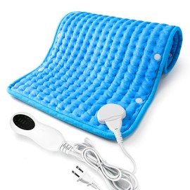 Lukovee Almohadilla Térmica, Cobijas Eléctricas Compresa para Alivio de Dolores de Hombros Cuello Espalda, 10 Ajustes de Temperatura Almohadilla de Calefacción Rápida, Auto Apagado, Suave, Lavable