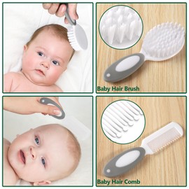 Baby Healthcare and Grooming Kit for Newborn Kids, 31PCS Upgraded Safety Baby Care Kit, Newborn Nursery Health Care Set, Baby Care Products （Grey White)