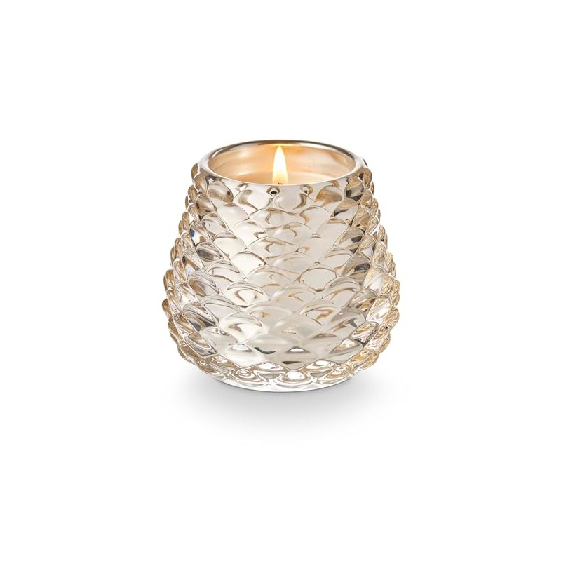 Illume Winter White Glass Pinecone Candle