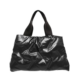DIVA Rose Women's Tote Bag, Quilted Bag, Large Capacity, Mother's Bag, Simple, Stylish, Quilted, Black (No Charm)