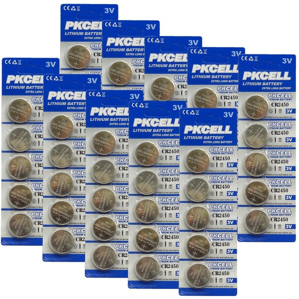 PKCELL 50 Pack CR2430 Button Cell Batteries Lithium Metal Manganese Dioxide 3.0v for Watches, Calculators, and More - Long Lasting, Reliable Power (Packaging May Vary)