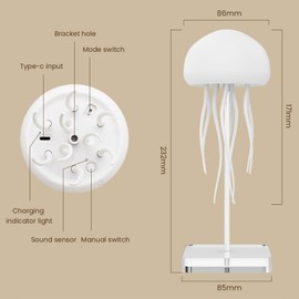 Jellyfish Lamp, Jellyfish Lamp, LED Fantasy Jellyfish Lamp, RGB Floating Jellyfish Light, Mood Light, Bedside Lamp Children, Atmosphere Lighting, Luminous Jellyfish, Decorative Lamp for Home