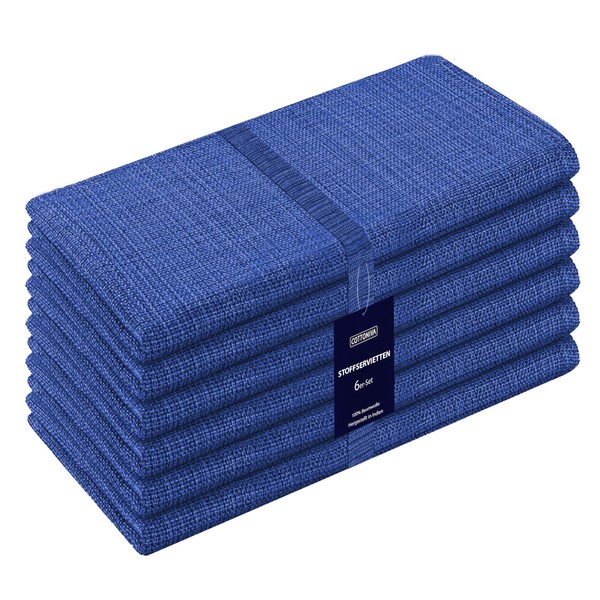 Cottoniva Set of 6 Fabric Napkins - For Family Dinners,