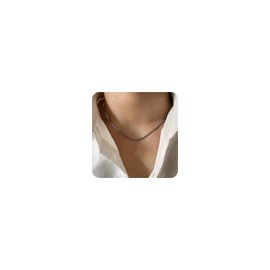 Tasiso Cross Necklace, Men's, Popular, Hypoallergenic, Cross, Men's Snake Necklace, Stylish Accessory, Surgical Stainless Steel, Simple, Everyday Use, Thin, Birthday Gift, Copper, Zircon