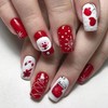 Christmas Press on Square Nails Short Length Glossy Acrylic Square