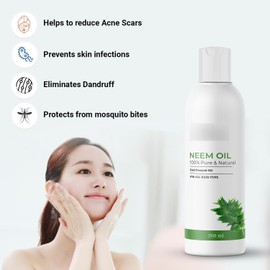 Generic A.rav.i Organic 100% Pure Cold Pressed Neem Oil - For Control Hair Fall & Dandruff, Skin Care, Acne, Pimples - 200ml