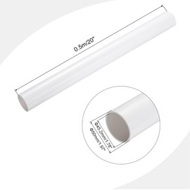 MECCANIXITY 2 Inch PVC Rigid Tube Round Pipe 45.2mm ID 50mm OD 500mm White High Impact for Water Pipe, Crafts, Decoration, Cable Sleeve