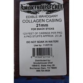 Snack Stick seasoning and casings for 50 lbs of meat. PLUS Cure. 21mm collagen casings