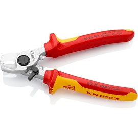 Knipex KNIPEX Kabelschere mit ?ffnungsfeder isoliert mit Mehrkomponenten-Hllen, VDE-geprft verchromt 165 mm 95 26 165