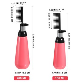 OSALADI Root Comb Hair Dye Dispensing Bottle | 2pcs, Applicator, for Home Salon