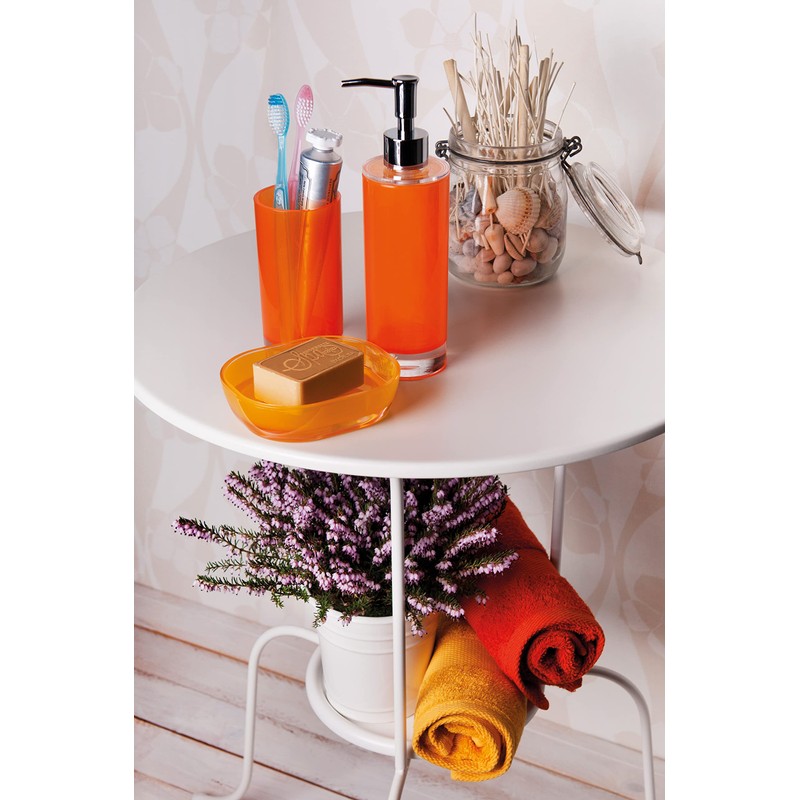 Excelsa Soap Dispenser, Polystyrol, Orange, 6.5 x 6.5 x 22