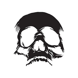 Skull Bones Skeleton - Vinyl Decal Sticker - 5.75" x 6.25" - Black