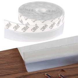 FOCCTS Self Adhesive Door Seal Strip, Silicone Door Bottom Seal Door Draft Stopper, Weather Stripping Translucence 16ft x 35mm