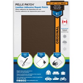 Pelle Patch - Peel And Stick Leather - 25 Colors Available - Original 5x8 - Medium Brown
