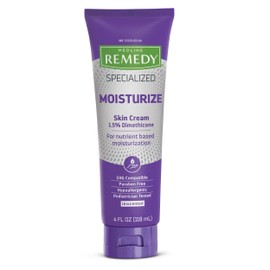 Medline Remedy Specialized Skin Cream (4 oz Tube), Scented, 1.5% Dimethicone, Nourishing Moisturizer for Dry Skin, Sulfate-Free, Paraben-Free, Hypoallergenic Body Cream, Daily Lotion for Dry Skin
