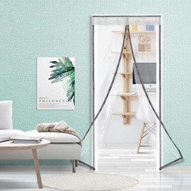 Standard Magnetic Door Draft Stopper (90x210) - Windproof Vinyl Curtain for Cold Protection & Energy Saving 90x210