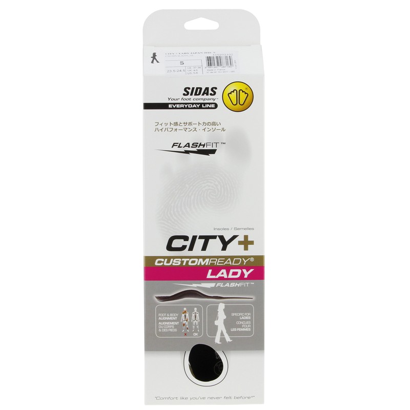 SIDAS 310202102 City Plus Women's Insoles, Made in France, Black,