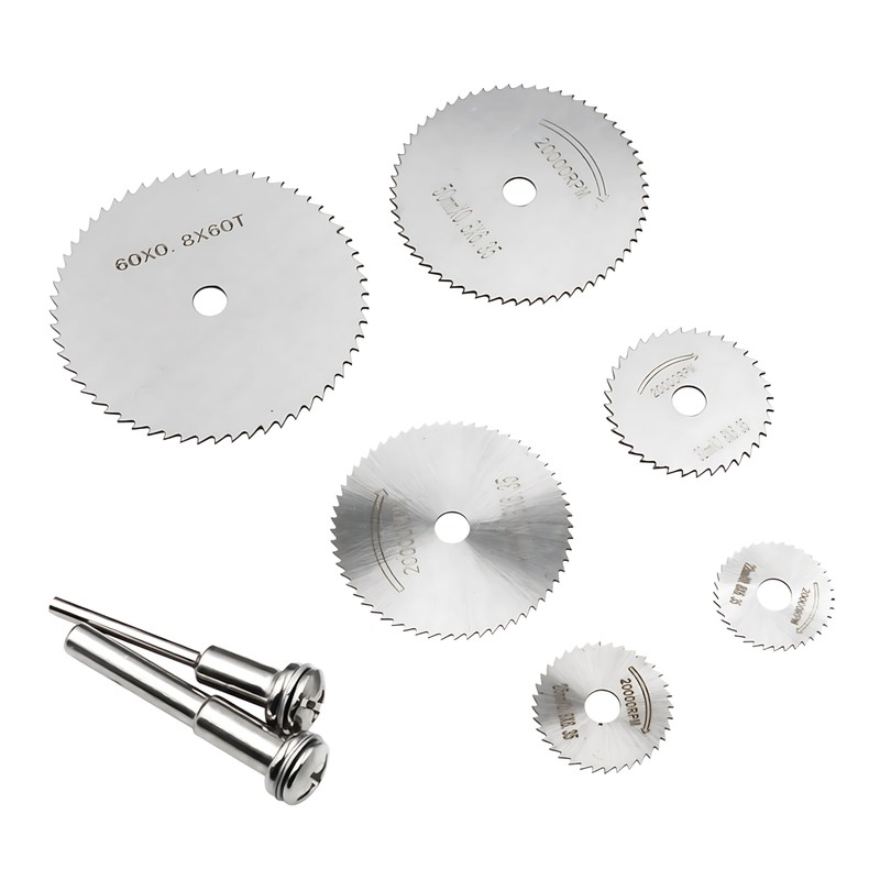 AMSAMOTION High Speed Steel Rotary Tool Blades; 8 Small Circular