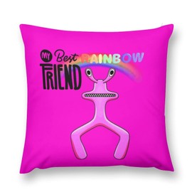 Friends Pink Rainbow Double-Sided Animation Printing Pillowcase Square Throw Pillow Case Home Decorative Cushion Cover 18 * 18 Inch Modern Outdoor Pillow Cover (Pink)